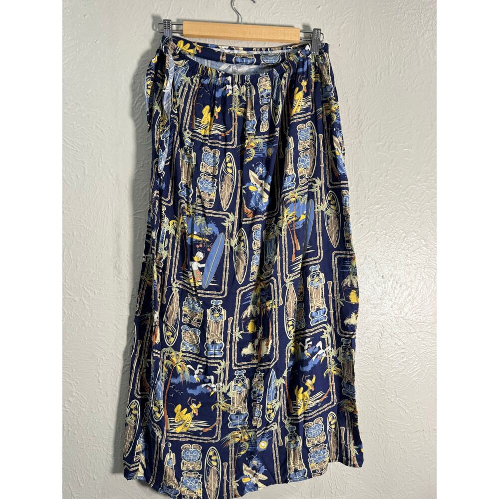 Vintage Disney Store Blue Hawaii Night Nineties Tiki Wrap Skirt Large - Picture 6 of 7